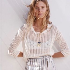 Madewell Ivory Open-Knit Pullover Sweater